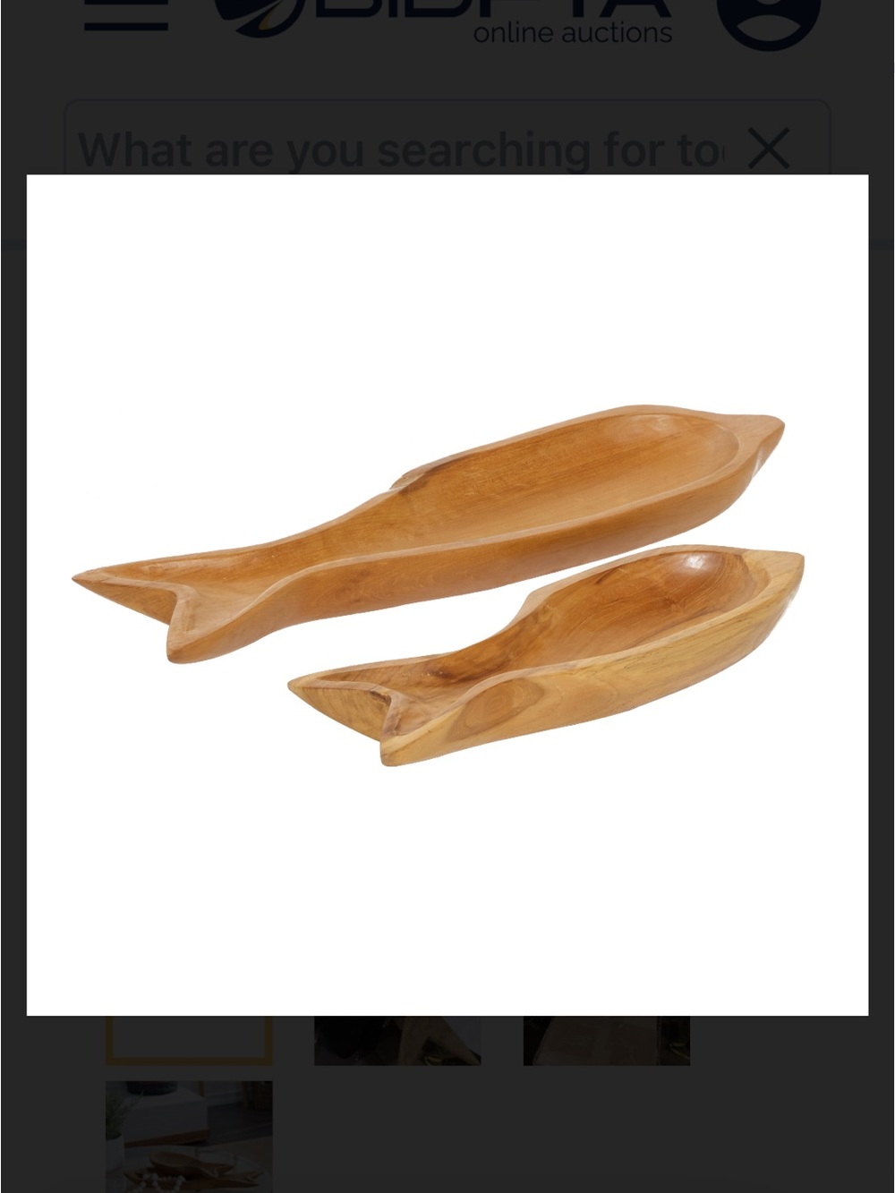Wooden Fish-Shaped Serving Bowls - Natural Brown - Picture 6 of 6